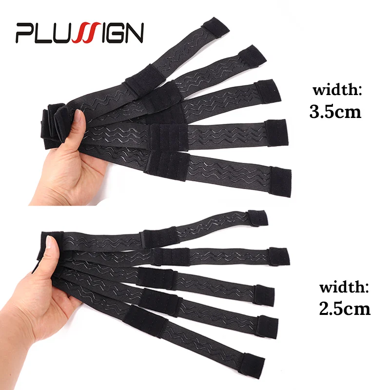 Plussign Adjustable Wig Band For Holding Wigs Non Slip Wig Band 1-3Pcs Black Adjustable Elastic Band For Wigs Making