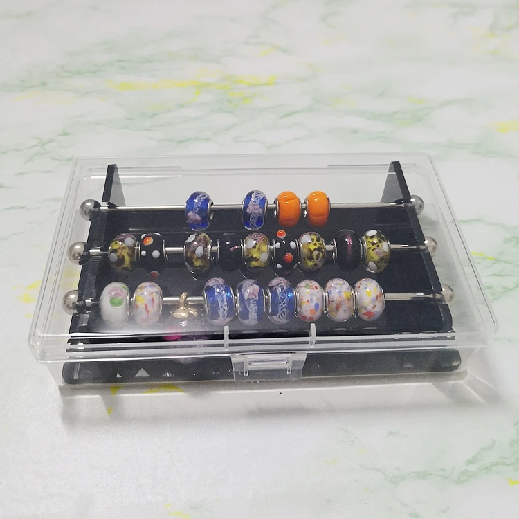 Acrylic Jewelry Charm Beads Storage Box for Trollbeads Bracelet Ring Holder Organizer Tray Diy Finding Display Stand Rack Case