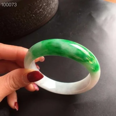 

zheru jewelry natural Myanmar emerald green two-color 54-64mm bracelet elegant princess jewelry send mother to girlfriend