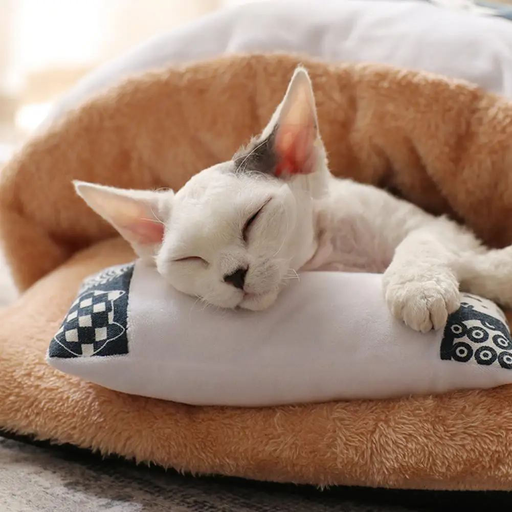 Pet Dog Cat Bed Cat Sleeping Bag Removable Sofas Mat Winter Warm Cat House Small Pet Bed Puppy Kennel Nest Cushion Pet Products