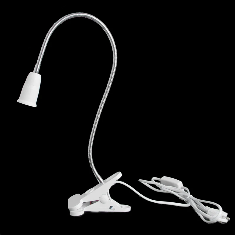 E27 35cm AC 85-265V Flexible Clip on Switch LED Lamp Holder Socket Power Cable