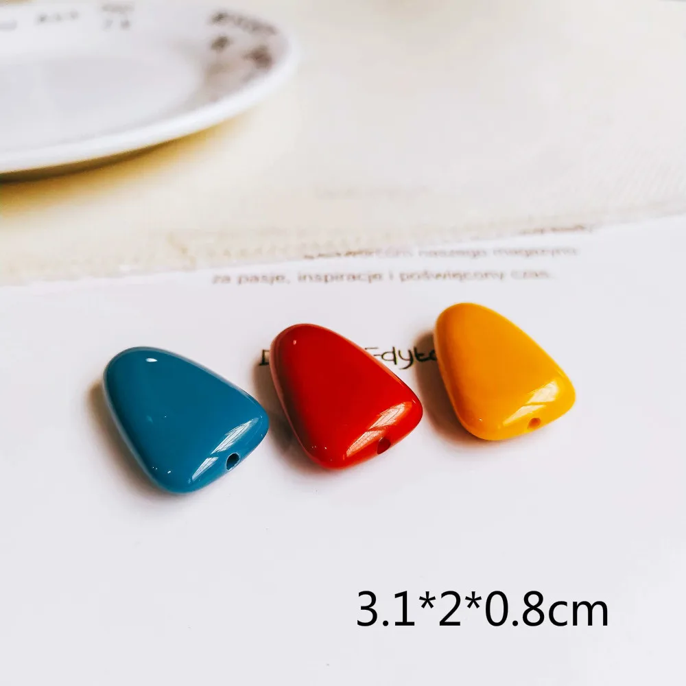 Acrylic Resin Triangle Plastic Beads Pendant Bracelet Earring Accessories Supplies for Jewelry Making Diy Handmade 10pcs