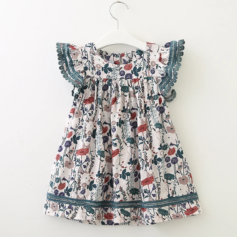 Summer Girl Dress 2021 Embroidered Fancy Princess Dresses For Girls Little Flying Sleeve Children\'S Clothing Baby Kids Clothes