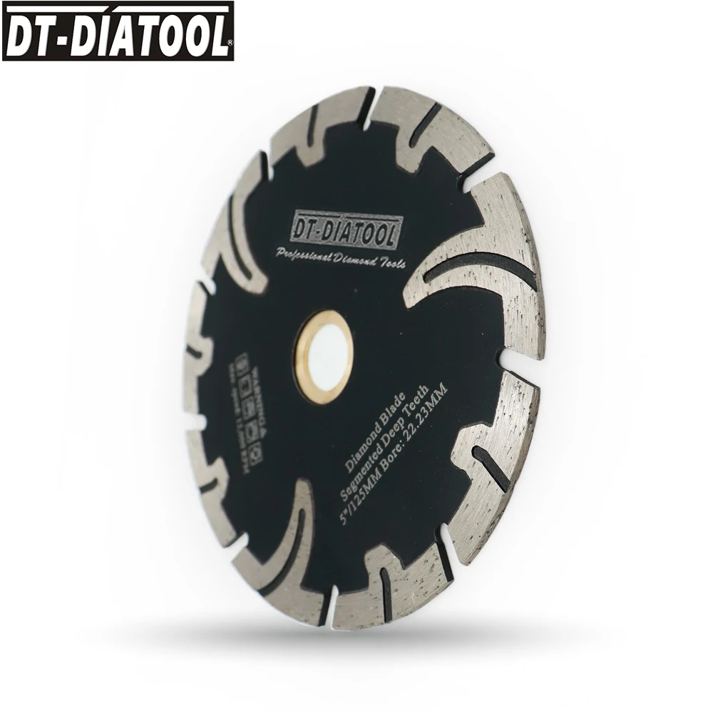 DT-DIATOOL 3 قطعة ضياء 5 بوصة/125 مللي متر شفرات منشار ماسية لقطع الجرانيت حجر الخرسانة مجزأة أسنان عميقة أسطوانة تقطيع