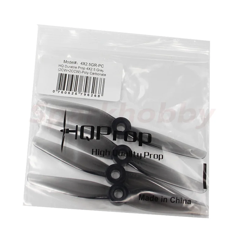 2Pairs HQ Durable Prop 4X2.5 4025 Grey CW CCW Poly Carbonate Propeller 4 inch 2-blade 5mm Shaft 1.7g For RC FPV Quadcopter Drone