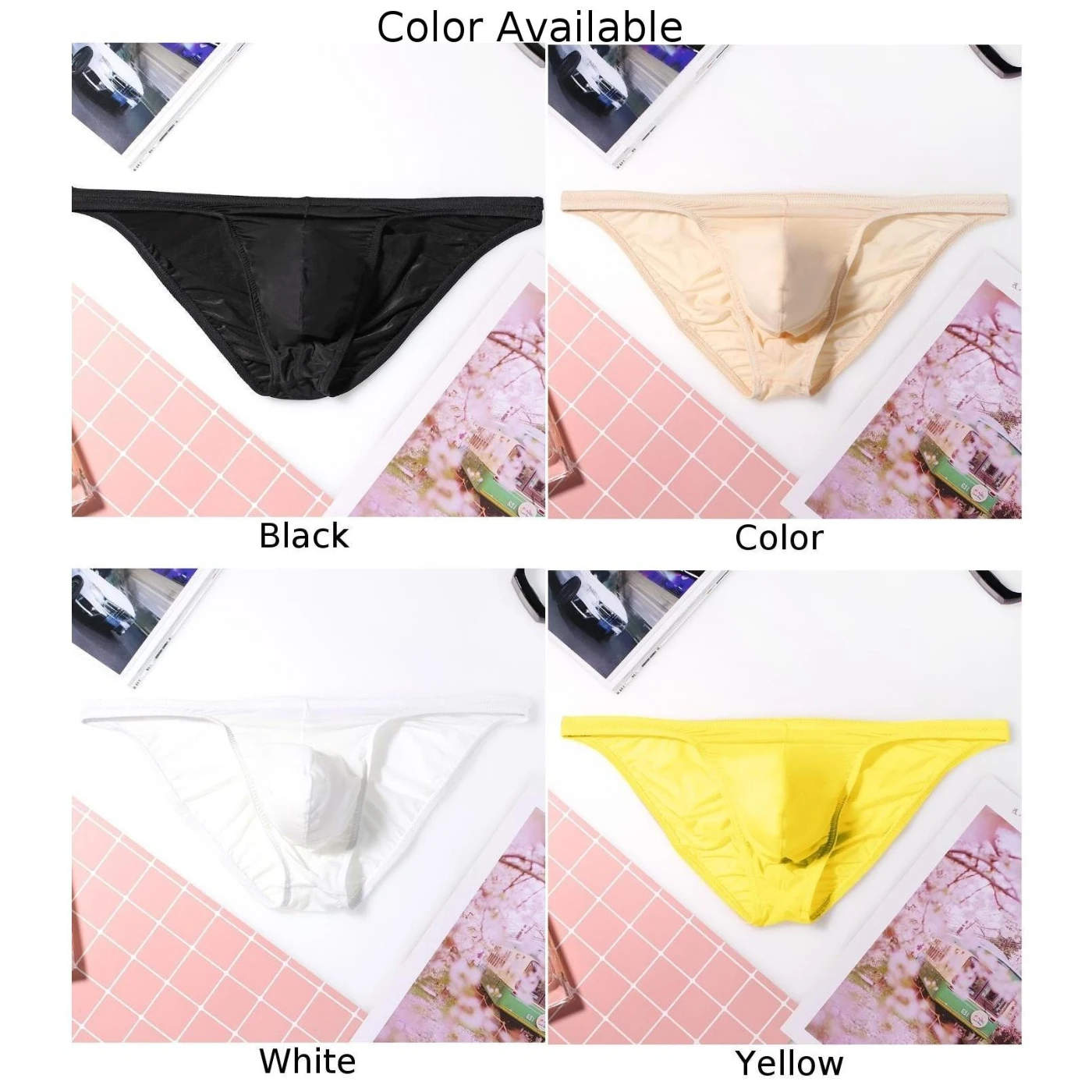 Men Sexy Thin Ice Silk Breathable Briefs Underwear Underpants Briefs Sexy Underpants Mens Underwear 2021 Summer New