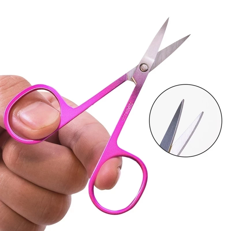 

1pc Stainless Steel Scissors Makeup Tools Eyebrow Nose Hair Scissors Cutter Manicure Facial Trimming Tweezers Nail Beauty Tool