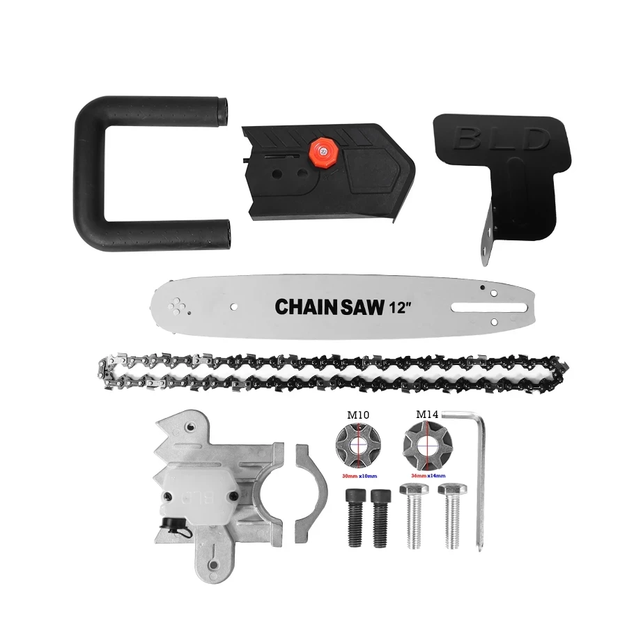 Multifunzione Elettrico A Catena Seghe Adattatore Convertitore Staffa Set FAI DA TE Per 12 ''Angle Grinder Elettrico Lavorazione Del Legno Strumento M14 E M10