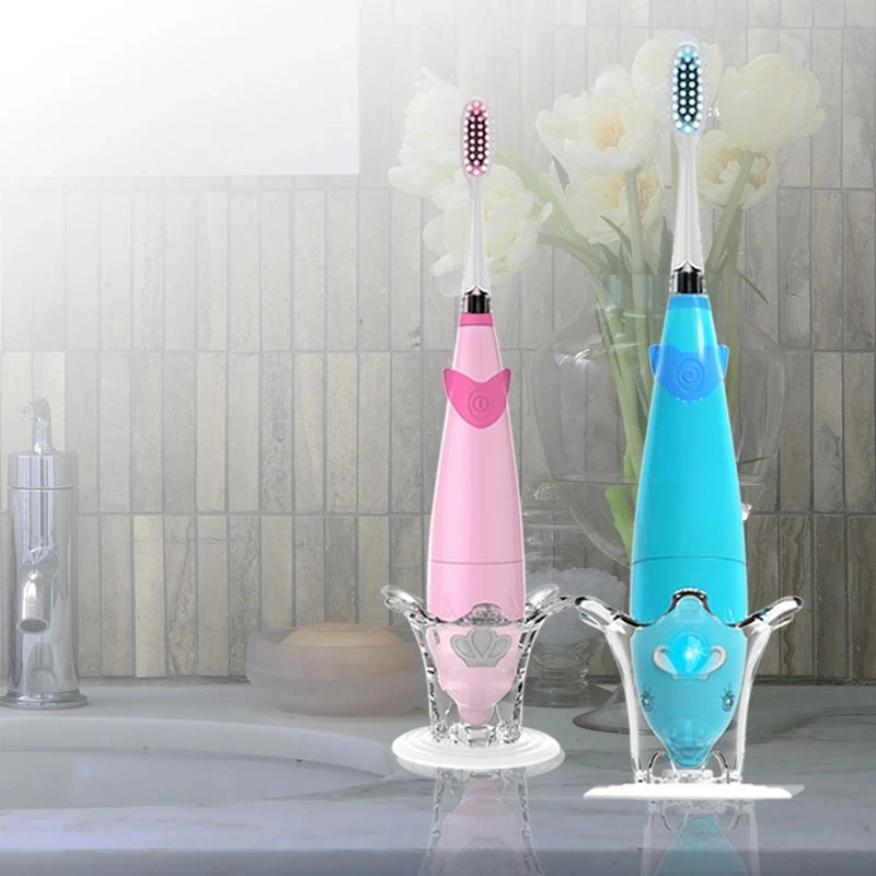 SEAGO Electric Toothbrush for Children Sonic Toothbrush Kids Musical Dolphin Shape LED Light 2 Minutes Remind Teeth Brush EK7