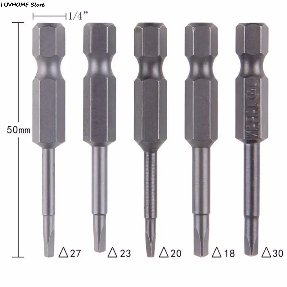 5Pcs/Set Anti Slip Magnetic Triangle Head Screwdriver Bit 1/4\