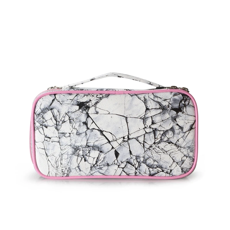 

GY New Cosmetic Bag Fashion Geometry Pattern Pattern Ornaments Storage Bag Double-Layer Separated Wash Bag Cosmetic Bag Women