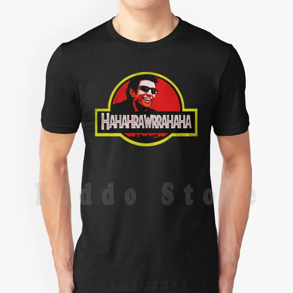 Camiseta con estampado de Hahaharawrrahaha para hombre, camiseta nueva de algodón, Must Go Faster Dinosaur Park Jeff Jeff Goldblum Laugh Parody Iconic