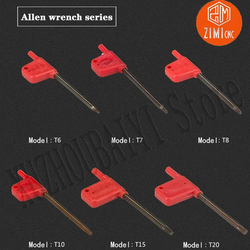 10 sztuk T5 T6 T7 T8 T10 T15 T20 czerwona flaga klucz plum klucz narzędzie CNC akcesoria S2 wewnętrzna sześciokąt U wiertła klucz arbor klucz