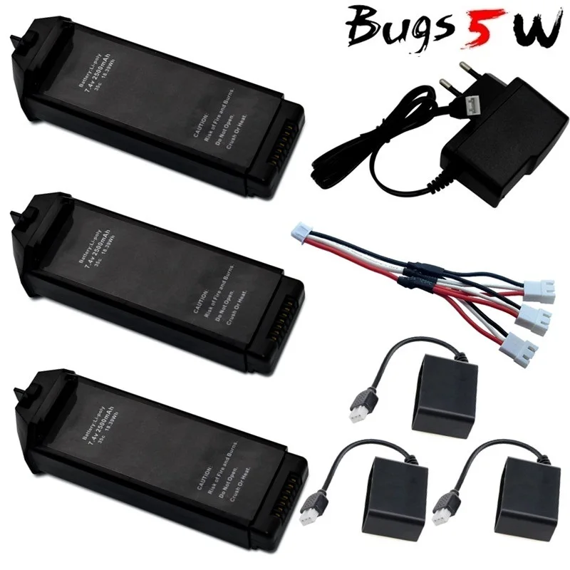 Nowy 7.4V 2500mAH bateria LiPo dla MJX R/C Bugs 5W B5W X5 zdalnie sterowany Quadcopter części zamienne do helikoptera bateria do drona jeden zestaw