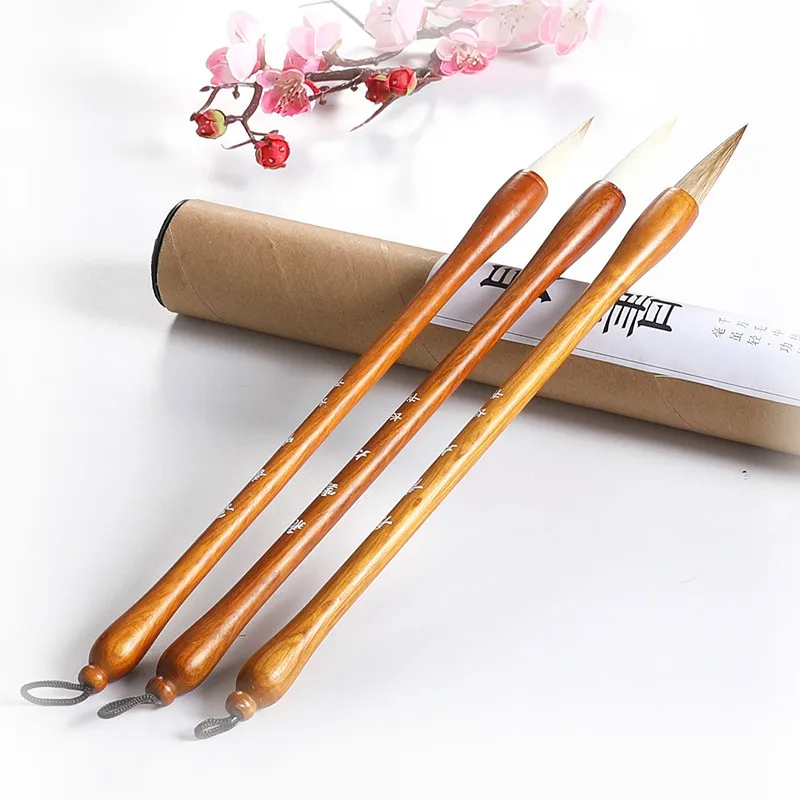 3pcs Calligraphy Brush Set Chinese Woolen Weasel Multiple Hair Painting Brush Beginners Painting Calligraphy Writing Brushes