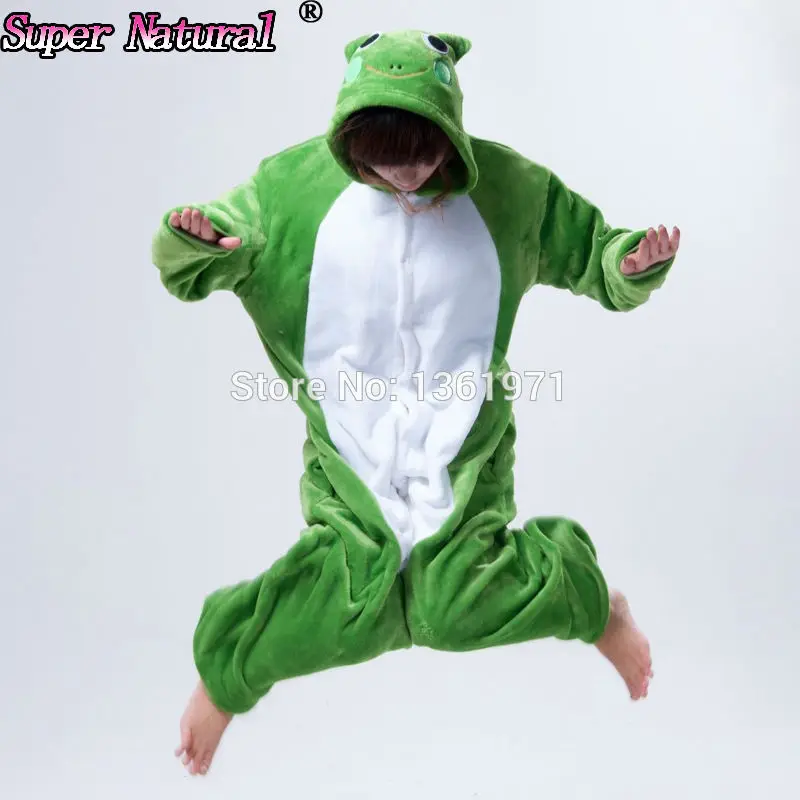 HKSNG Animal Adult Frog Onesie Kigurumi Pajamas High Quality Flannel Pyjama Cartoon Family Party Costumes Jumpsuits Homewear