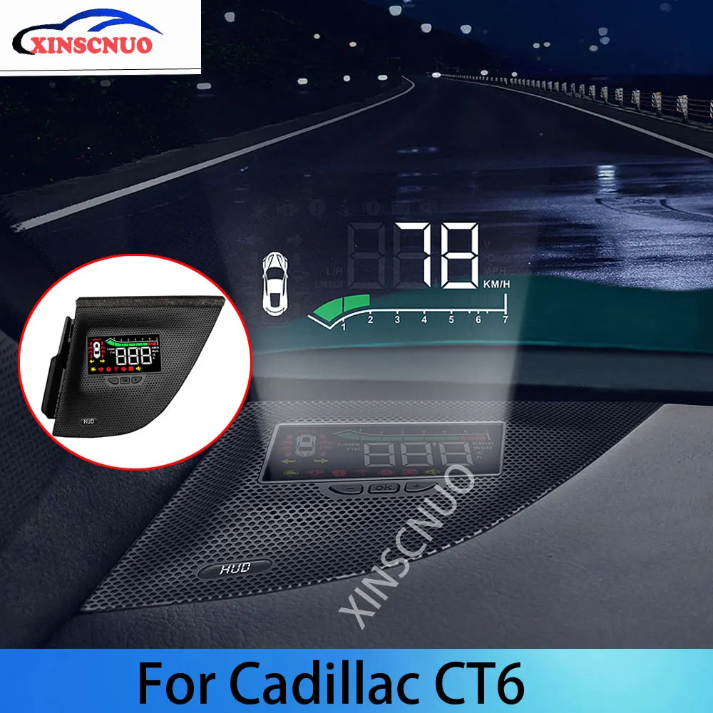 

XINSCNUO автомобиля HUD Дисплей для Cadillac CT6 2016 2017 2018 2019 OBD проекционный Спидометр бортовой компьютер