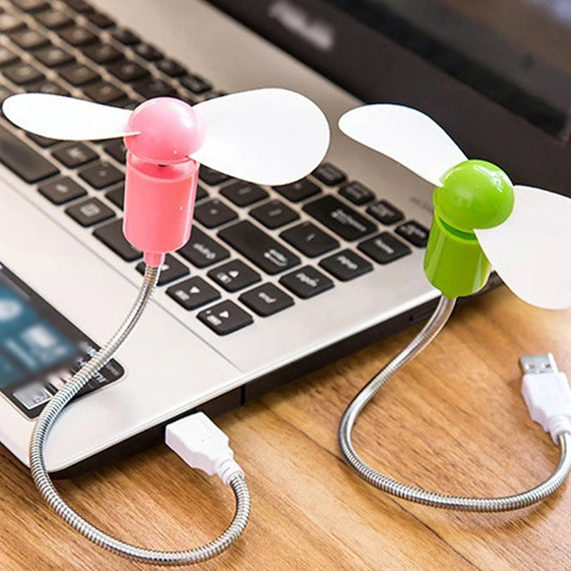 Portable USB Goose Neck Laptop Cooler Flexible Desktop PC Computer Low Noise Air Condition Notebook Office Home Power Bank