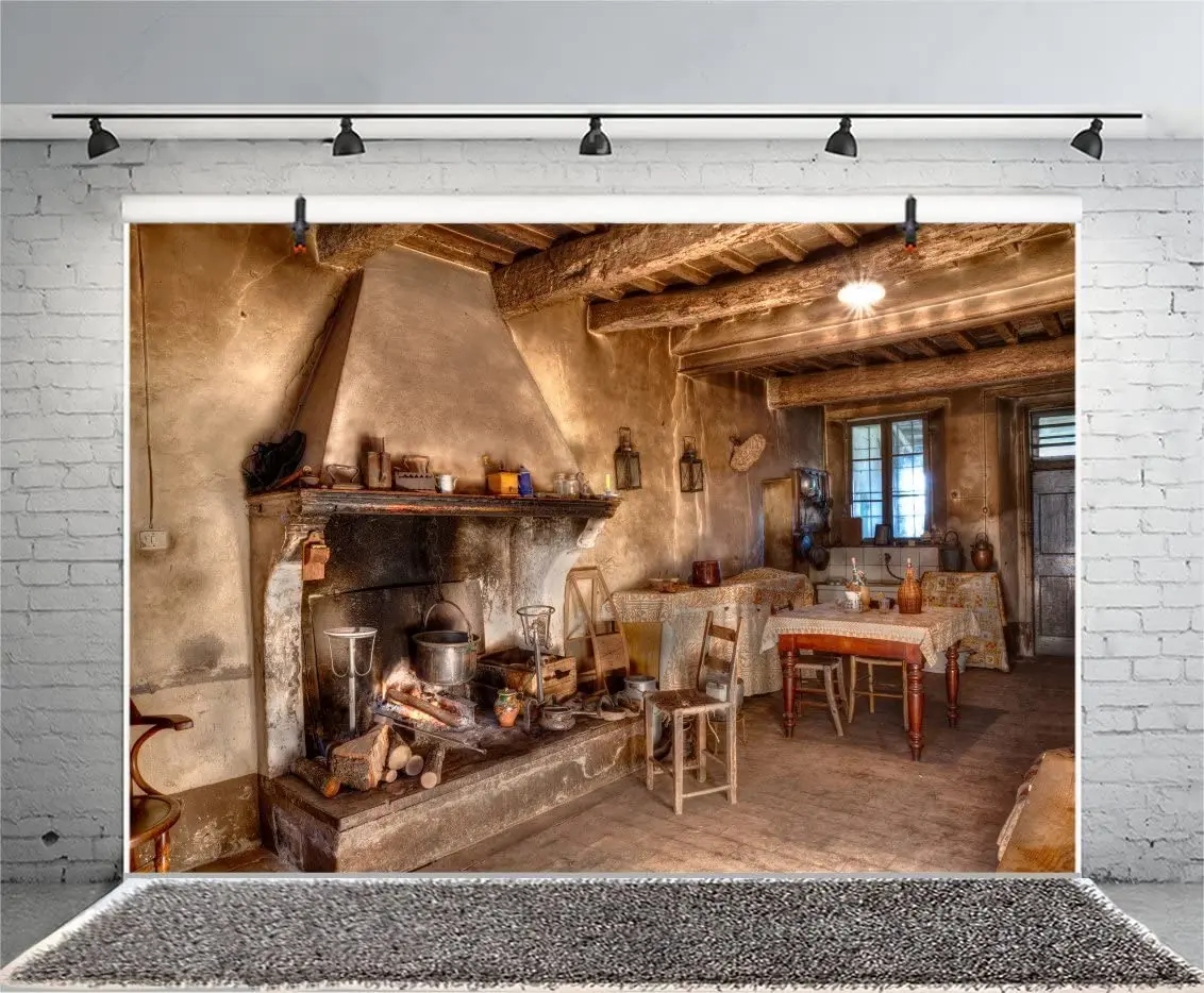 Фон для фотосъемки старого фермерского дома и кухни в деревенском стиле, ретро интерьер, домашняя часть, западный антикварный фон для ресторана Inn