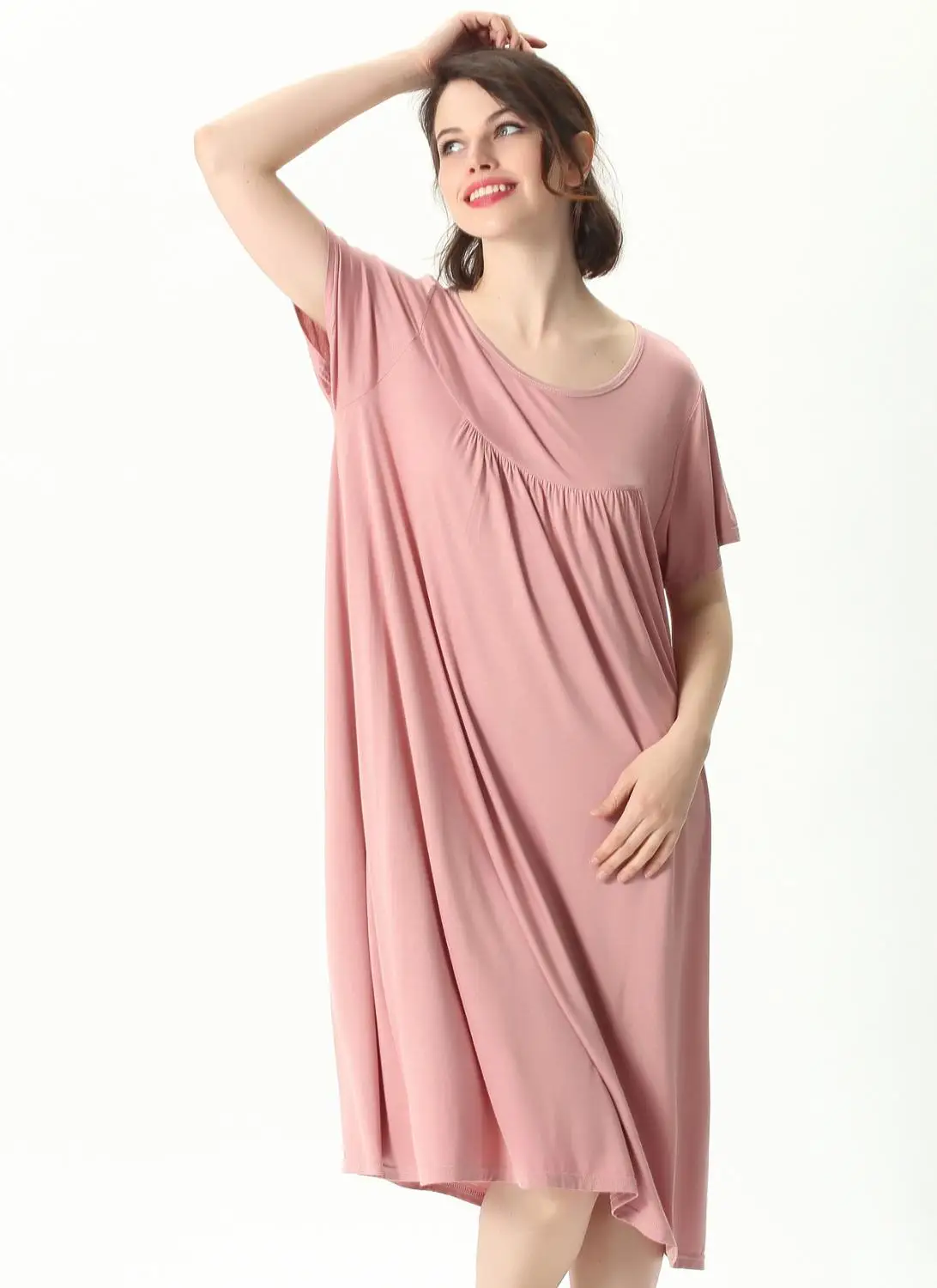 Robe de nuit en coton confortable pour femmes, chemise de nuit à manches courtes, vêtements de nuit d'été pour femmes, grande taille, nouveau, 2XL-7XL