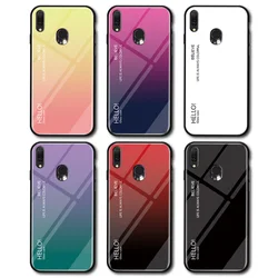 Realme 3 Pro RMX1851 Case Colored Tempered Glass Gradient Back Cover Hard Case for Oppo Realme3 Pro RMX1851 Hard Cover Protector