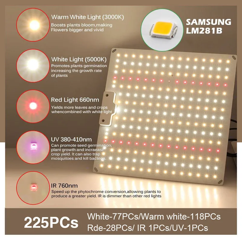 1000W Samsung LM281B pełne spektrum LED rosną światła Quantum Sunlike rosną lampy do oświetlenia wzrostu roślin cieplarnianych