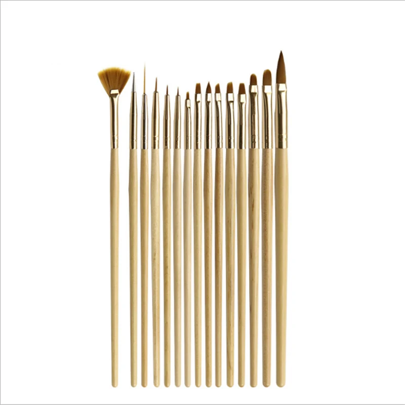 

15pcs French Nail Painting Set Hook Line Dotting DIY Design Acrylic Nail Art Brush For Manicure Decoration Salon Supplies