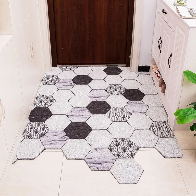 

Silk Loop Printed Door Mat Home Outdoor Entrance Floor Washable Easy Clean Dust-remove Mats Carpet Hallway Bedroom Doormat