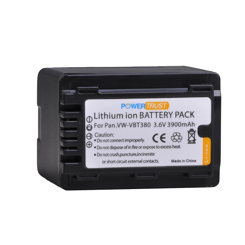 1Pcs 3900mAh VW-VBT380 VBT380 VW-VBT190 VBT190 Batterie + LCD USB Chargeur pour Panasonic HC-VXF999, HC-VXF990, HC-VX870, HC-VX989