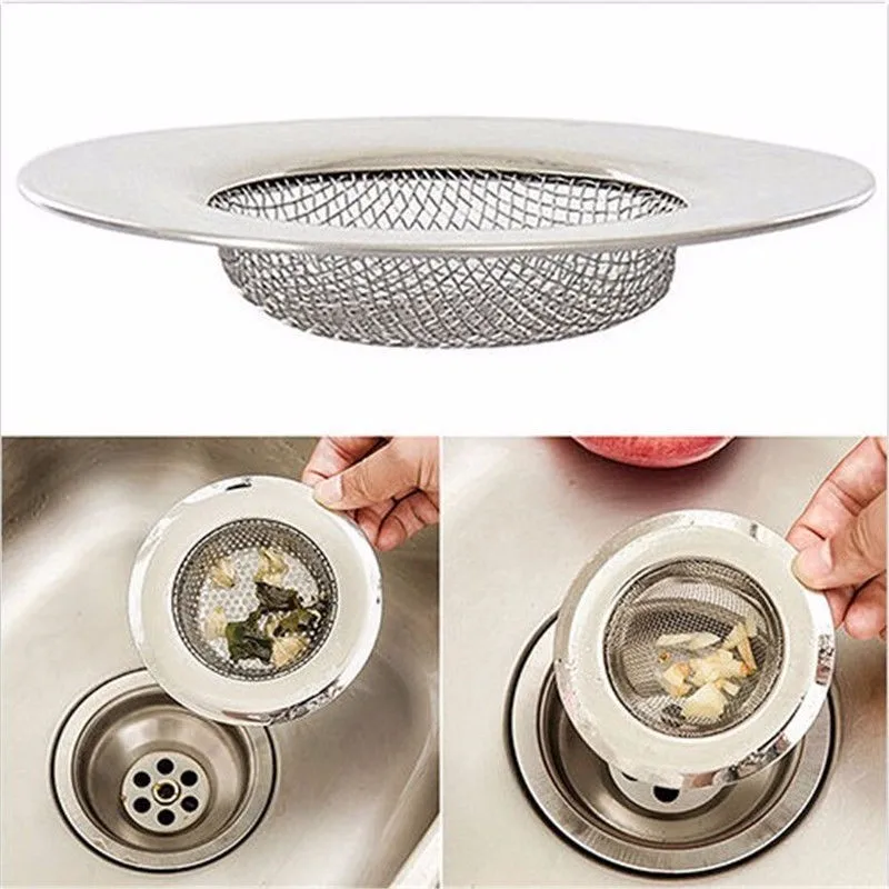 1pcs Stainless Steel Stopper Shower Drain Hole Filter Trap Kitchen Metal Sink Strainer