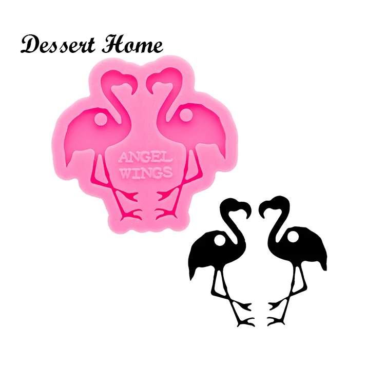 DY0629 Flamingo Earrings Epoxy Resin Molds For Jewelry Diy Silicone Keychain Necklace Decoration Shiny Glossy