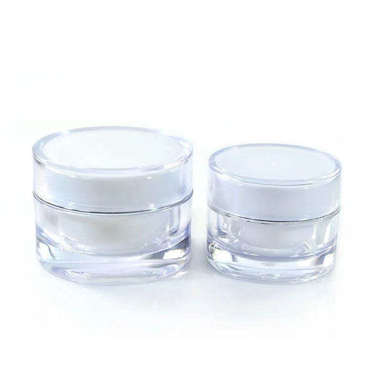 

100PCS/15g white Cosmetic Empty Jar Pot Eyeshadow Makeup Face Cream Container Bottles 30g white Cream Jar Acrylic Cosmetic Jar