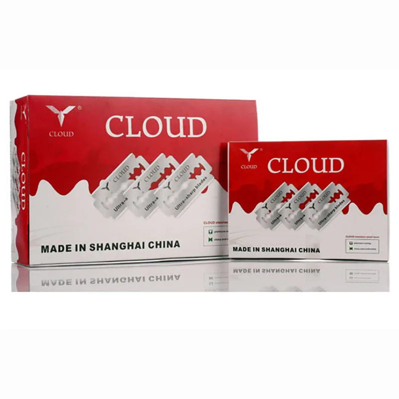 CLOUD – lames de rasoir en acier inoxydable, pour Salon de coiffure, rasage, couteau, amincissant, 100 pièces