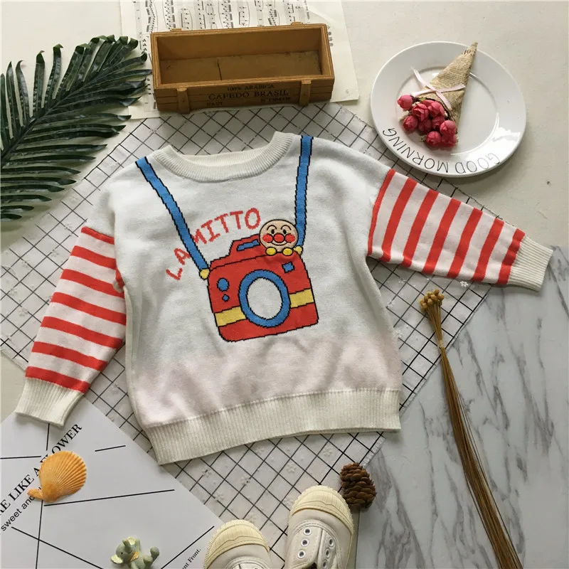 Tonytaobaby Fall and Winter Clothes New Style Baby Camera Knitted Pullover Sweater  Christmas Sweater