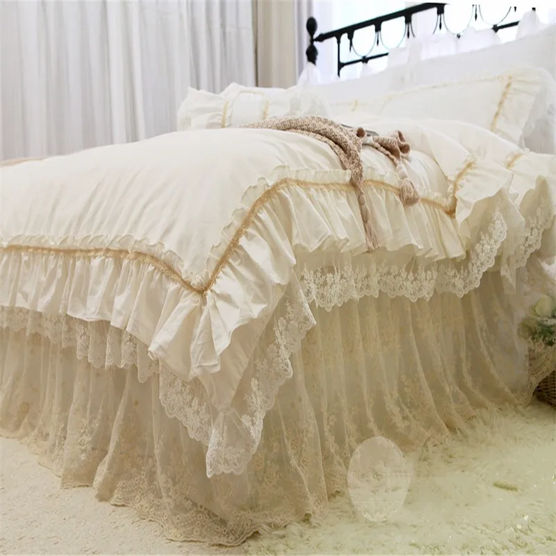 

customized high-end and luxurious embroidered bed skirts and bedding sets pure cotton according to the customer's size