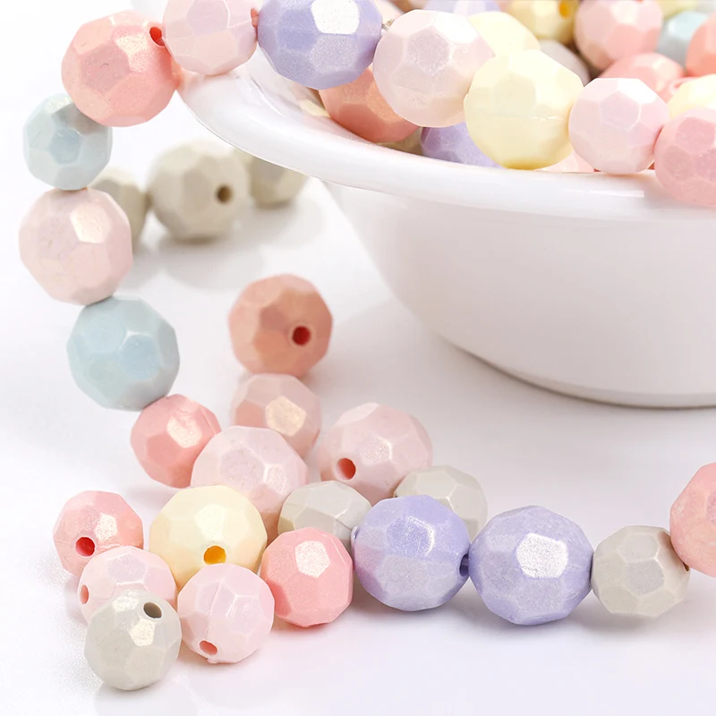 8/10MM 20g/50g Round Pearl ABS Beads Loose Beads For Needlework Colored Mixed Color Crafts Diy Bracelet Sewing Applique