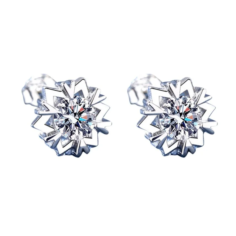 New Fashion Crystal Earring New Earring Cute Snowflake Earrings for Women Flower Earrings Jewelry Gift Boucle Oreille Femme