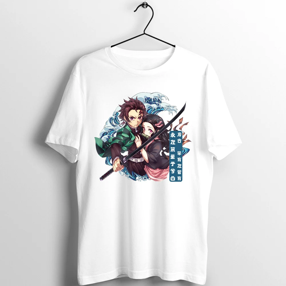 Demon Slayer Blade of Demon distruzione Nezuko Cherry Blossoms basic white custom Printed Tee abbigliamento maglietta Unisex uomo donna