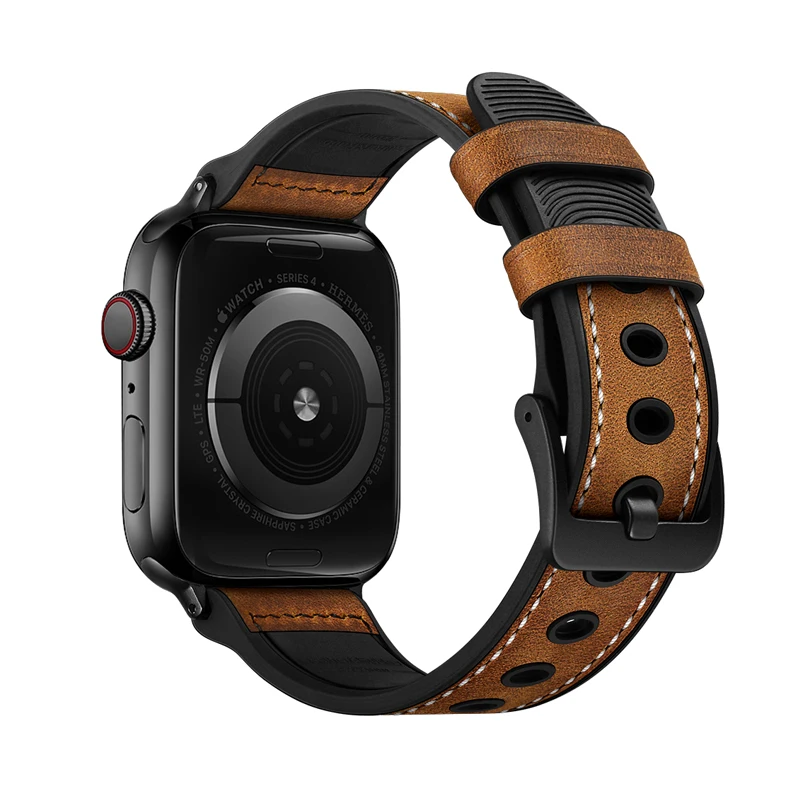 high quality strap for apple watch band 49mm 45mm 41mm 44mm 40mm iwatch series 10 9 8 ultra 7 6 5 46mm 42mm leather bracelet