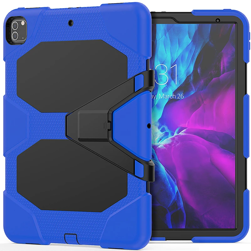 Capa de silicone à prova de choque com kickstand para ipad pro 12.9 (6th gen) caso durável para ipad pro 12.9 capa áspera 2022 2021 2018