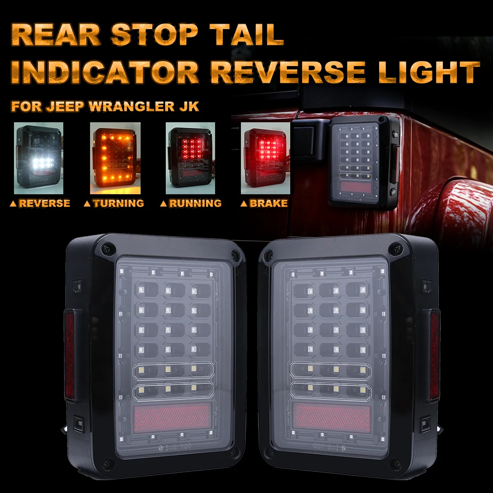 LED Tail Lights For Jeep Wrangler Taillights For Jeep Wrangler JK JKU Sports, Sahara, Freedom Rubicon 2007 - 2017LED lamp