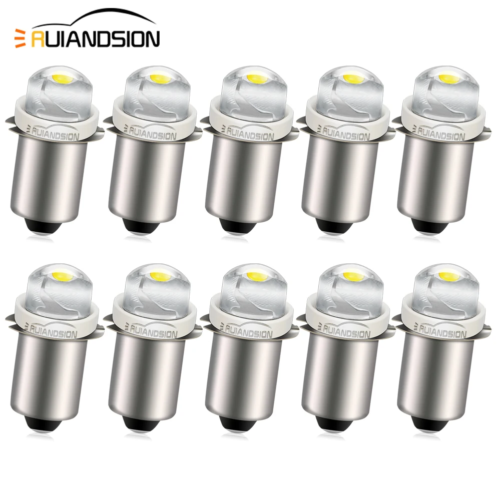 

10X P13.5S PR2 MagLite LED Upgrade Bulb Lantern Torch Flashlight C/D Cell 3V 4.5V 6V 9V 18V 0.5W 2D 3D 4D 6D Nopolar Warm White