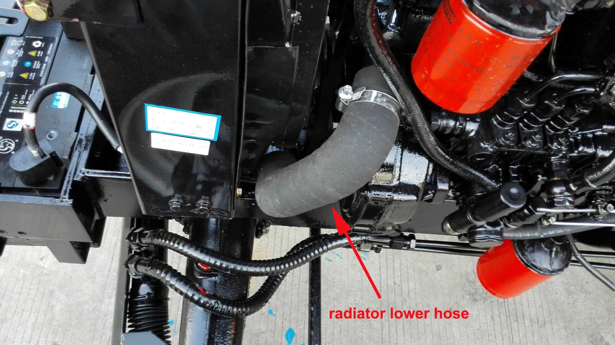Y385.109 LOWER HOSE + Y385.108 UPPER HOSE, JINMA JM tractor parts, 20-28HP Tractors, JM-204, JM-254, JM-284