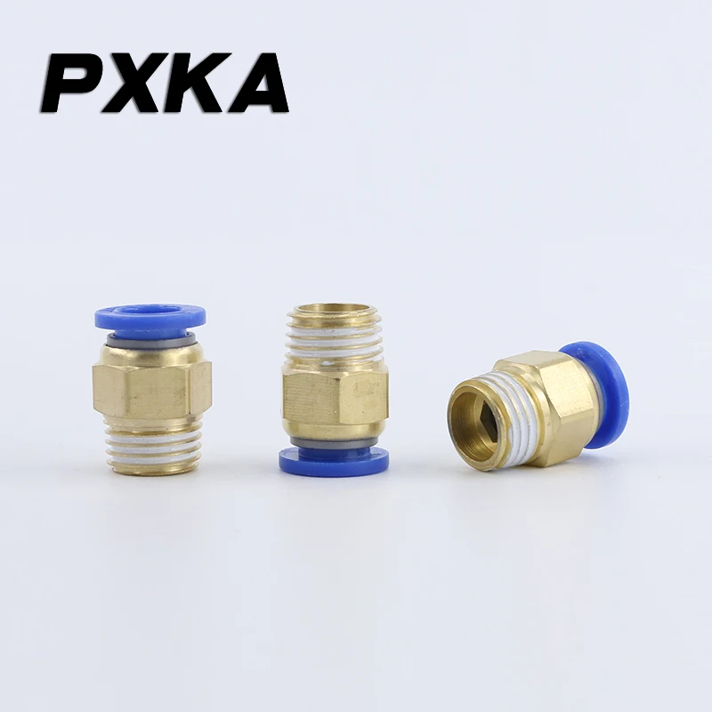 2pcs Copper pneumatic quick connector PC8-02 thread straight through 6-01 trachea PC10-03 quick plug PC4-M5