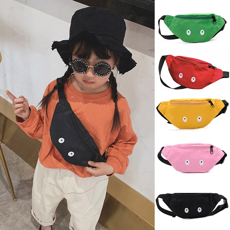 Kids Waist Pack Cute Eyes Chest Bag Boy Girl Adjustable Fanny Belt Bags