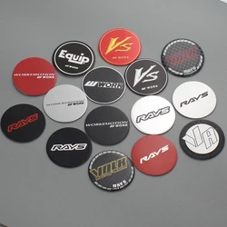 4pcs 50mm center cap sticker for rims rays volk work emotion vs logo car racing modified emblem on wheel cover