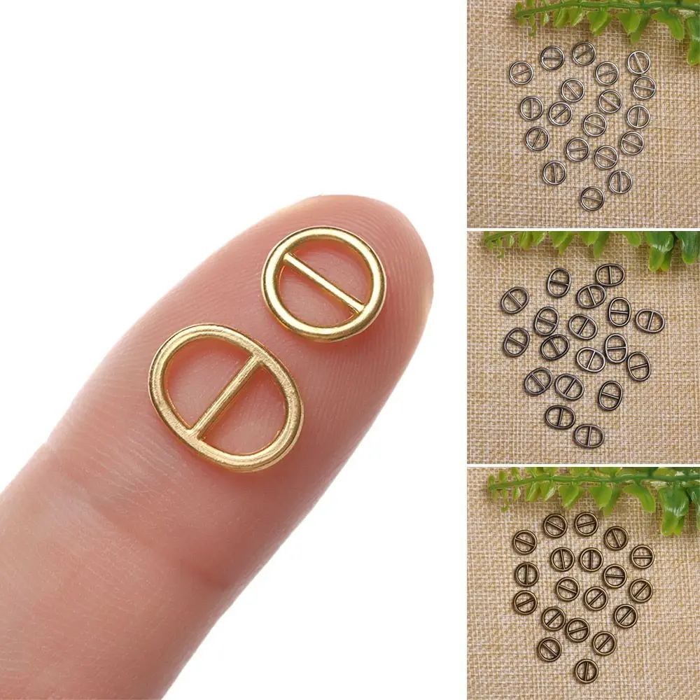 20 Stuks Nieuwste 5 Mm/6 Mm Tri-Glide Gesp Mini Ultra-Kleine Riem Knoppen Diy poppen Gespen Knuffels Pop Tassen Accessoires