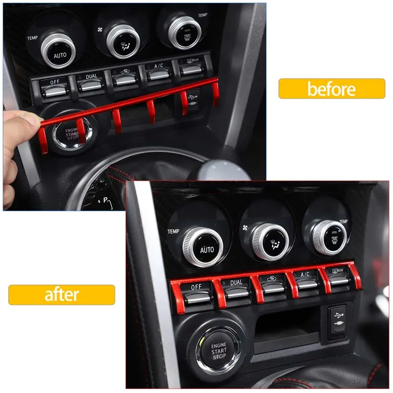 For 2012-2020 Toyota 86 Subaru BRZ stainless steel car air conditioning button divider strip bright strip sticker interior parts