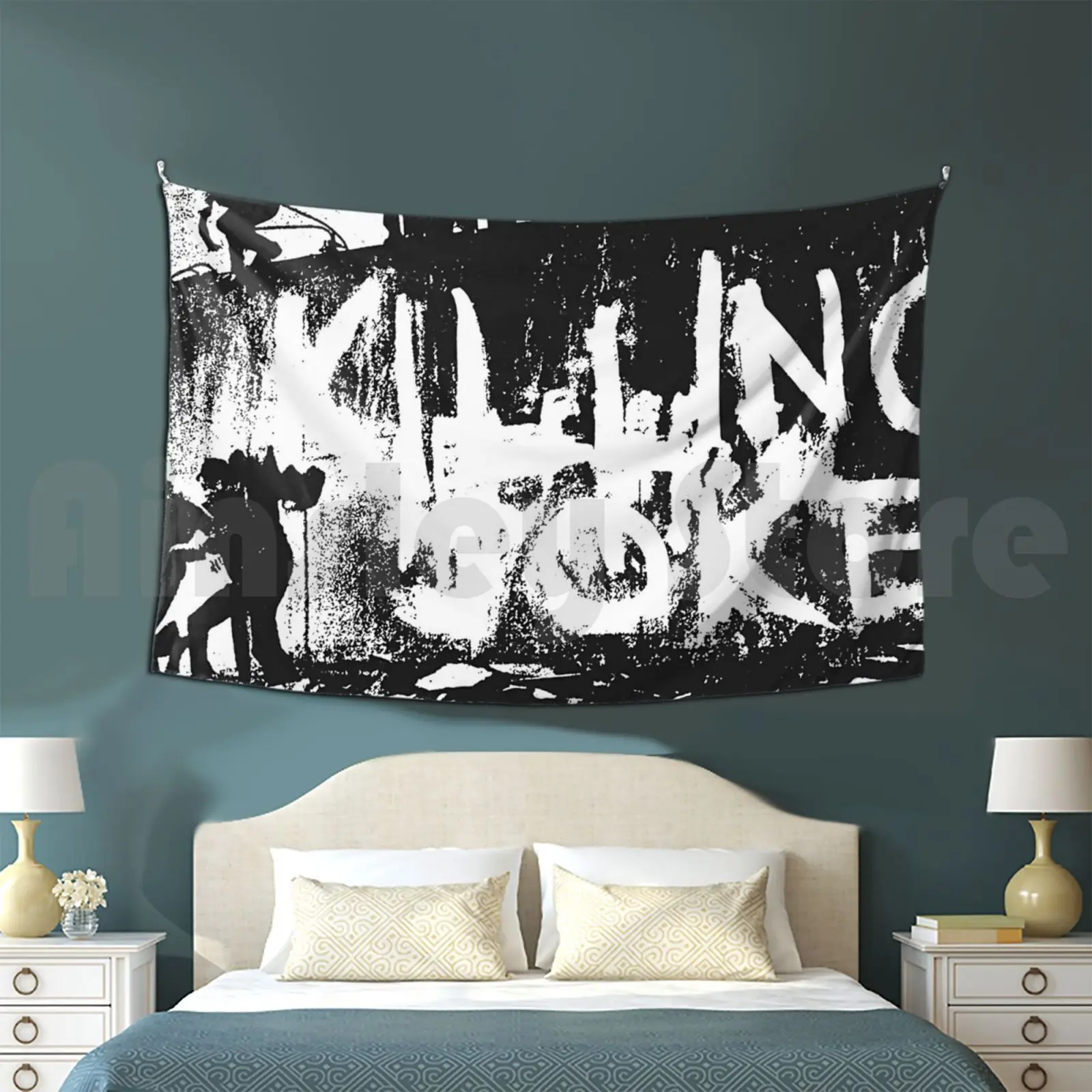 Tapestry Black White Grafiti Hat Killing Joke Joke Band Funny Siouxsie Cult Movie Aztec Camera