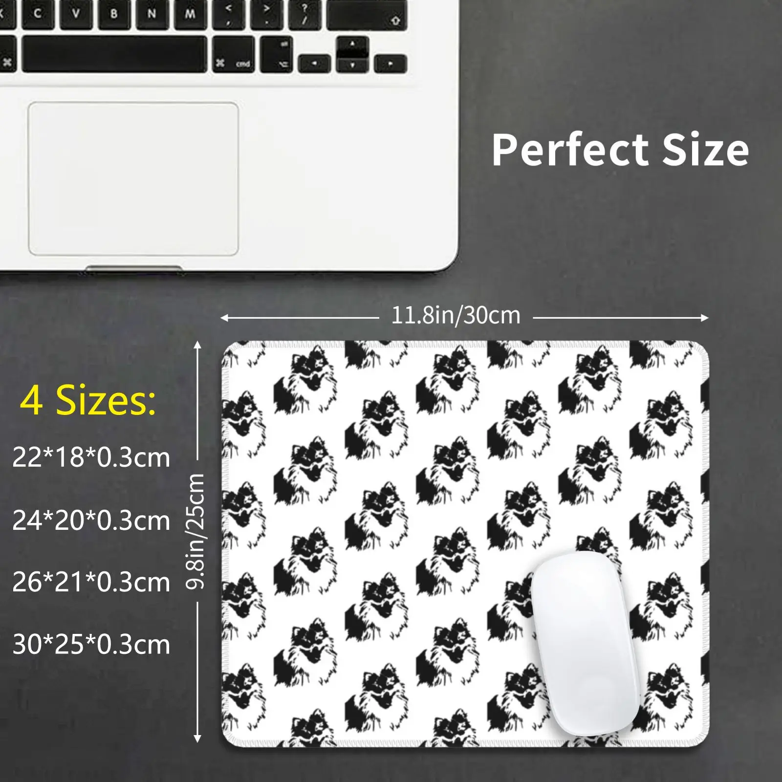 Minimal Pomeranian Black / White Dog Mouse Pad DIY Print Pomeranian Pomeranian Dog Minimalist Pomeranian